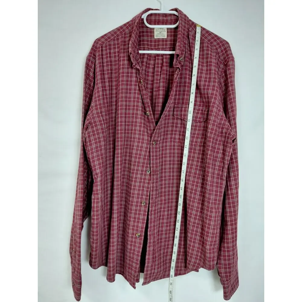 J.Crew Workshirt Red Collared Plaid Button-Up Shirt Men Size XL